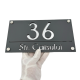 NUMAR CASA PREMIUM - Gri Satinat / Argintiu Oglinda / 4 Distantieri Argintii - 28x15cm