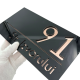 NUMAR CASA PREMIUM - Negru Lucios / Roze Auriu Oglinda - 28x15cm