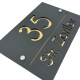 NUMAR CASA PREMIUM - Negru Satinat / Auriu Oglinda / 2 Distantieri Argintii - 30x20cm