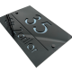 NUMAR CASA PREMIUM - Negru Lucios / Gri Antracit Oglinda / 4 Distantieri Negrii - 30x20cm