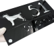 NUMAR CASA PREMIUM - Negru Lucios / Argintiu Oglinda / 4 Distantieri Argintii - 28x15cm