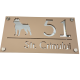 NUMAR CASA PREMIUM - Crem Satinat / Argintiu Oglinda / 4 Distantieri Argintii - 28x15cm
