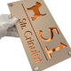 NUMAR CASA PREMIUM - Crem Satinat / Cupru Oglinda / 4 Distantieri Argintii - 28x15cm