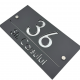 NUMAR CASA PREMIUM - Gri Satinat / Argintiu Oglinda / 2 Distantieri Argintii - 28x15cm
