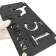 NUMAR CASA PREMIUM - Negru Satinat / Argintiu Oglinda / 4 Distantieri Argintii - 28x15cm