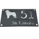 NUMAR CASA PREMIUM - Gri Satinat / Argintiu Oglinda / 4 Distantieri Argintii - 28x15cm