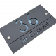 NUMAR CASA PREMIUM - Gri Satinat / Gri Antracit / 2 Distantieri Argintii - 28x15cm