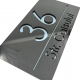NUMAR CASA PREMIUM - Negru Lucios / Gri Antracit Oglinda  - 28x15cm