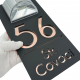 NUMAR CASA PREMIUM - Negru Satinat / Roze Auriu Oglinda / Lampa Solara - 30x15cm